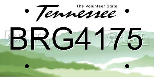 BRG4175 Tennessee License Plate