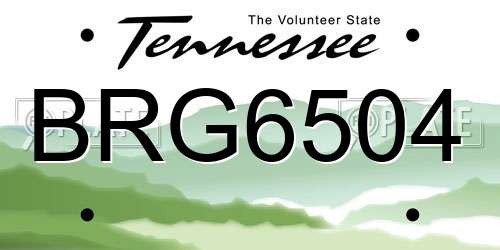 BRG6504 Tennessee License Plate