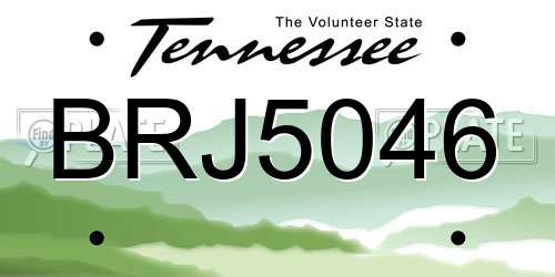 BRJ5046 Tennessee License Plate