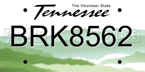 BRK8562 Tennessee License Plate