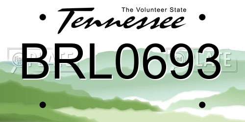 BRL0693 Tennessee License Plate