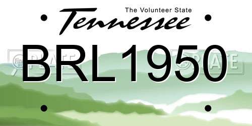 BRL1950 Tennessee License Plate