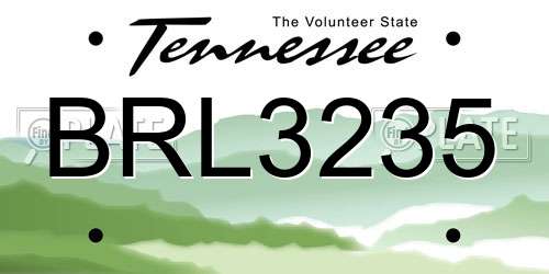 BRL3235 Tennessee License Plate