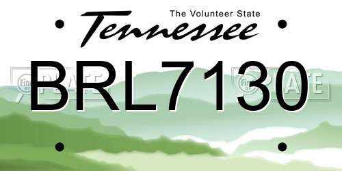 BRL7130 Tennessee License Plate
