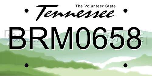 BRM0658 Tennessee License Plate
