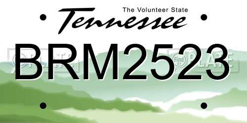 BRM2523 Tennessee License Plate