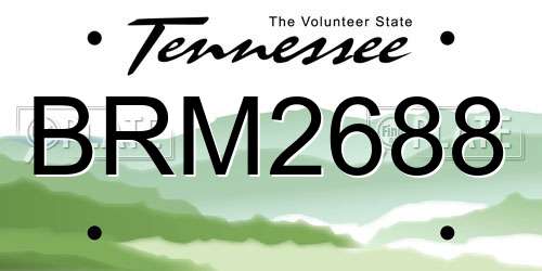 BRM2688 Tennessee License Plate