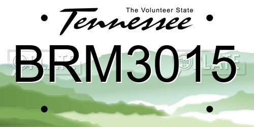 BRM3015 Tennessee License Plate