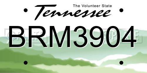 BRM3904 Tennessee License Plate