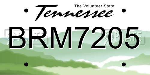 BRM7205 Tennessee License Plate