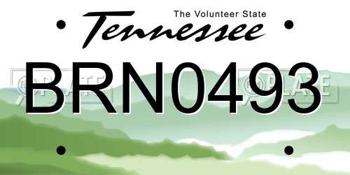BRN0493 Tennessee License Plate