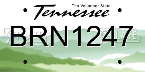 BRN1247 Tennessee License Plate