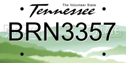 BRN3357 Tennessee License Plate