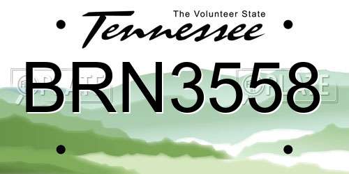 BRN3558 Tennessee License Plate