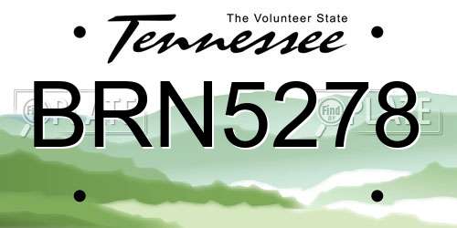 BRN5278 Tennessee License Plate
