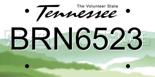 BRN6523 Tennessee License Plate