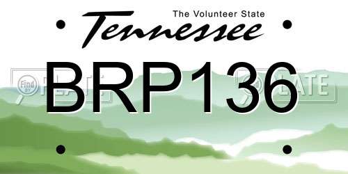 BRP136 Tennessee License Plate