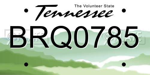 BRQ0785 Tennessee License Plate