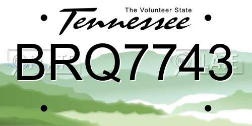 BRQ7743 Tennessee License Plate