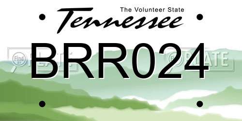 BRR024 Tennessee License Plate