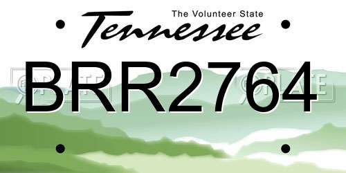 BRR2764 Tennessee License Plate