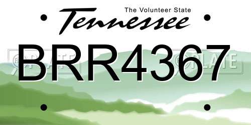 BRR4367 Tennessee License Plate