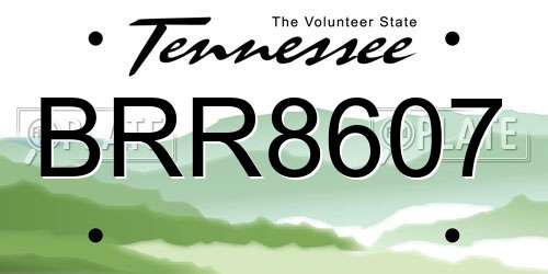 BRR8607 Tennessee License Plate