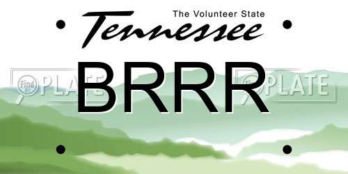 BRRR Tennessee License Plate