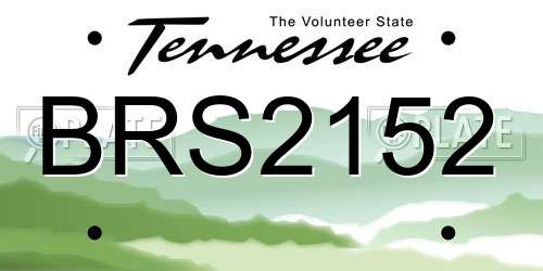 BRS2152 Tennessee License Plate