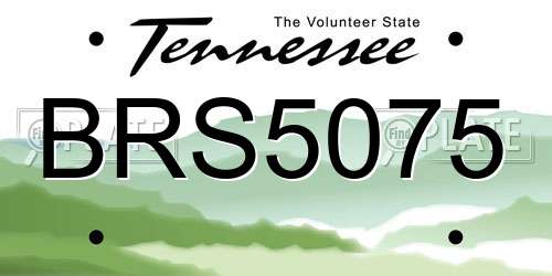 BRS5075 Tennessee License Plate