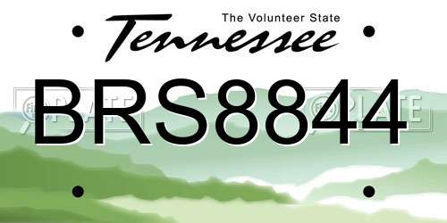 BRS8844 Tennessee License Plate