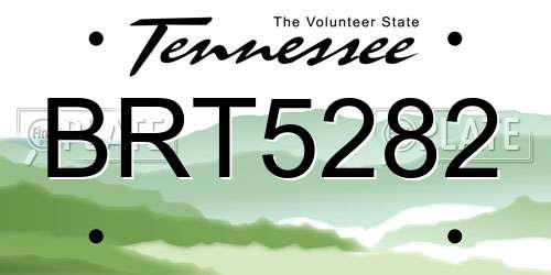 BRT5282 Tennessee License Plate