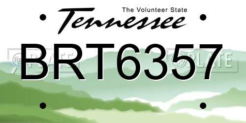 BRT6357 Tennessee License Plate