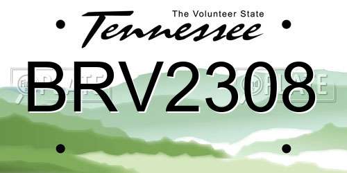 BRV2308 Tennessee License Plate