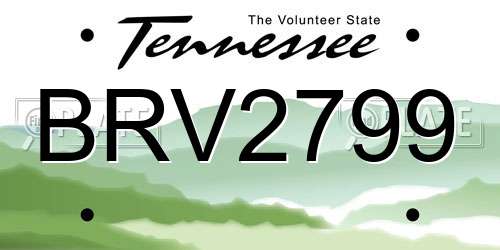 BRV2799 Tennessee License Plate