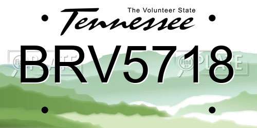 BRV5718 Tennessee License Plate