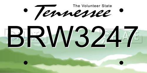 BRW3247 Tennessee License Plate