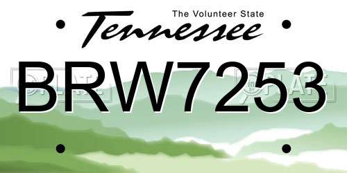 BRW7253 Tennessee License Plate