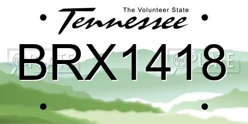 BRX1418 Tennessee License Plate