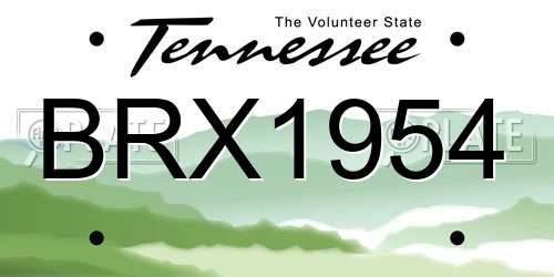 BRX1954 Tennessee License Plate