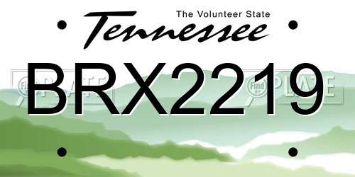 BRX2219 Tennessee License Plate