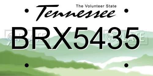 BRX5435 Tennessee License Plate