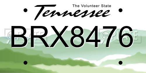 BRX8476 Tennessee License Plate