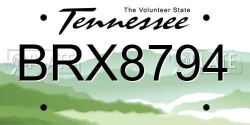 BRX8794 Tennessee License Plate