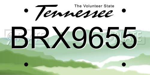 BRX9655 Tennessee License Plate