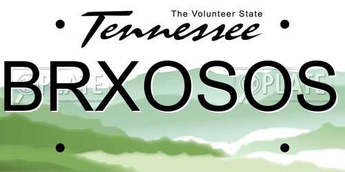 BRXOSOS Tennessee License Plate