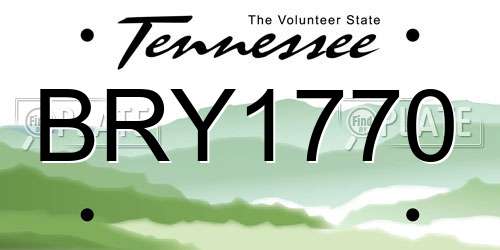 BRY1770 Tennessee License Plate