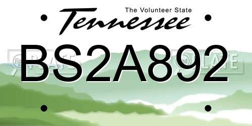 BS2A892 Tennessee License Plate