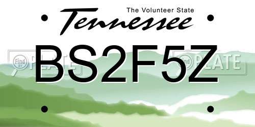 BS2F5Z Tennessee License Plate