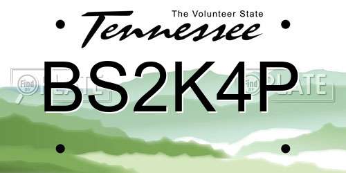 BS2K4P Tennessee License Plate